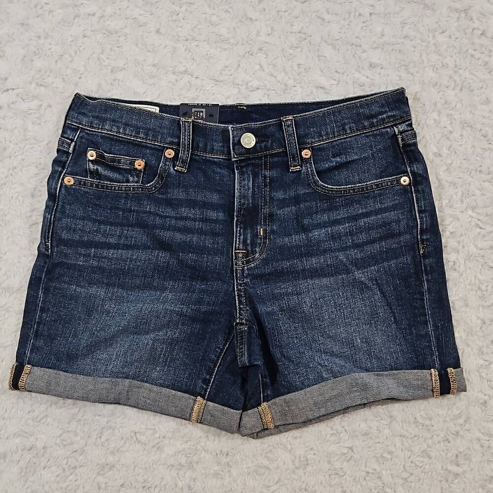 Gap Mid Rise Denim 5" Shorts With Washwell summer travel vacation womens 26 / 0